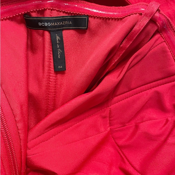 BCBGMaxAzria Palais One Shoulder Dress Women 4 Red Mini Chic Cocktail Prom Party - Picture 8 of 9